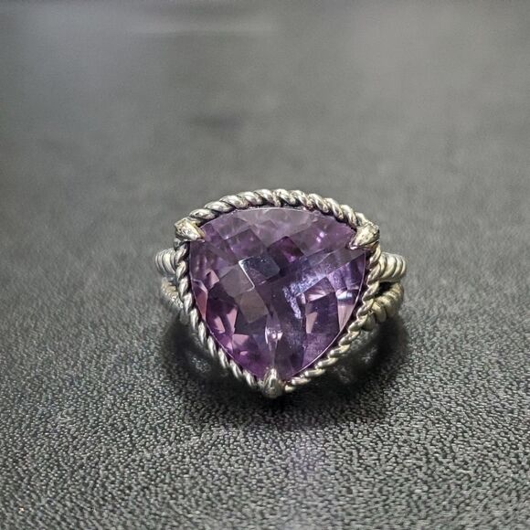 **Last Chance!! Final Sale** Rhodium over sterling silver pink amethyst ring